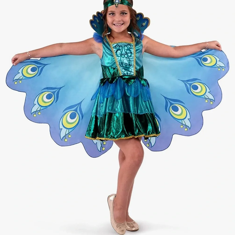 Peacock Dress with Wings